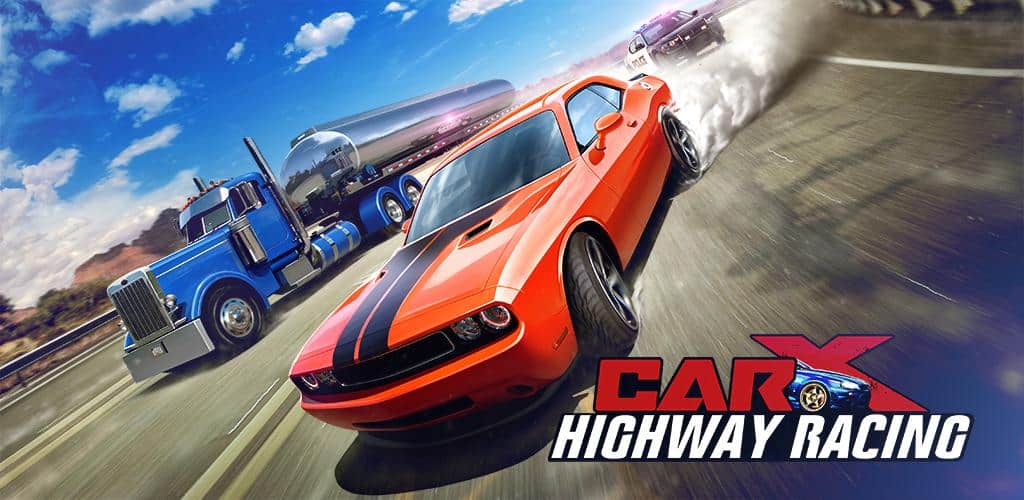 دانلود بازی ماشینسواری در بزرگراه مود بینهایت سکه برای اندروید CarX Highway Racing 1 carx highway racing banner