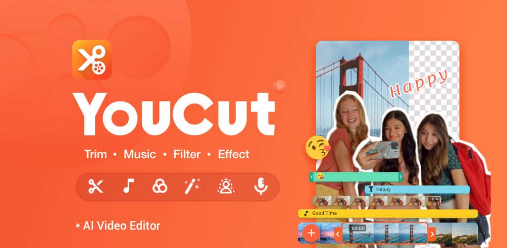 دانلود یوکات پرو برای اندروید + ویرایشگر حرفهای ویدیو YouCut Pro 1 youcut video editor maker banner